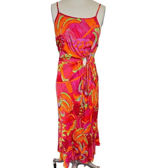 NEW Farm Rio Tropical Print Midi Maxi Dress Cutout Sleeveless Size Small $225 - Picture 8 of 16